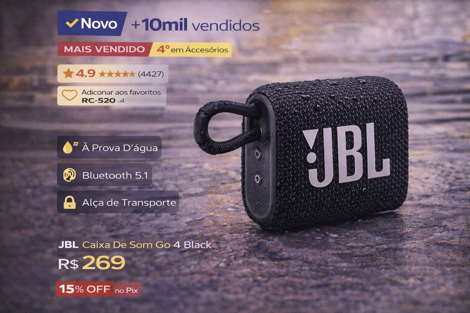 caixa de som jbl go 4 black JCftVFd8SPTJVkYe