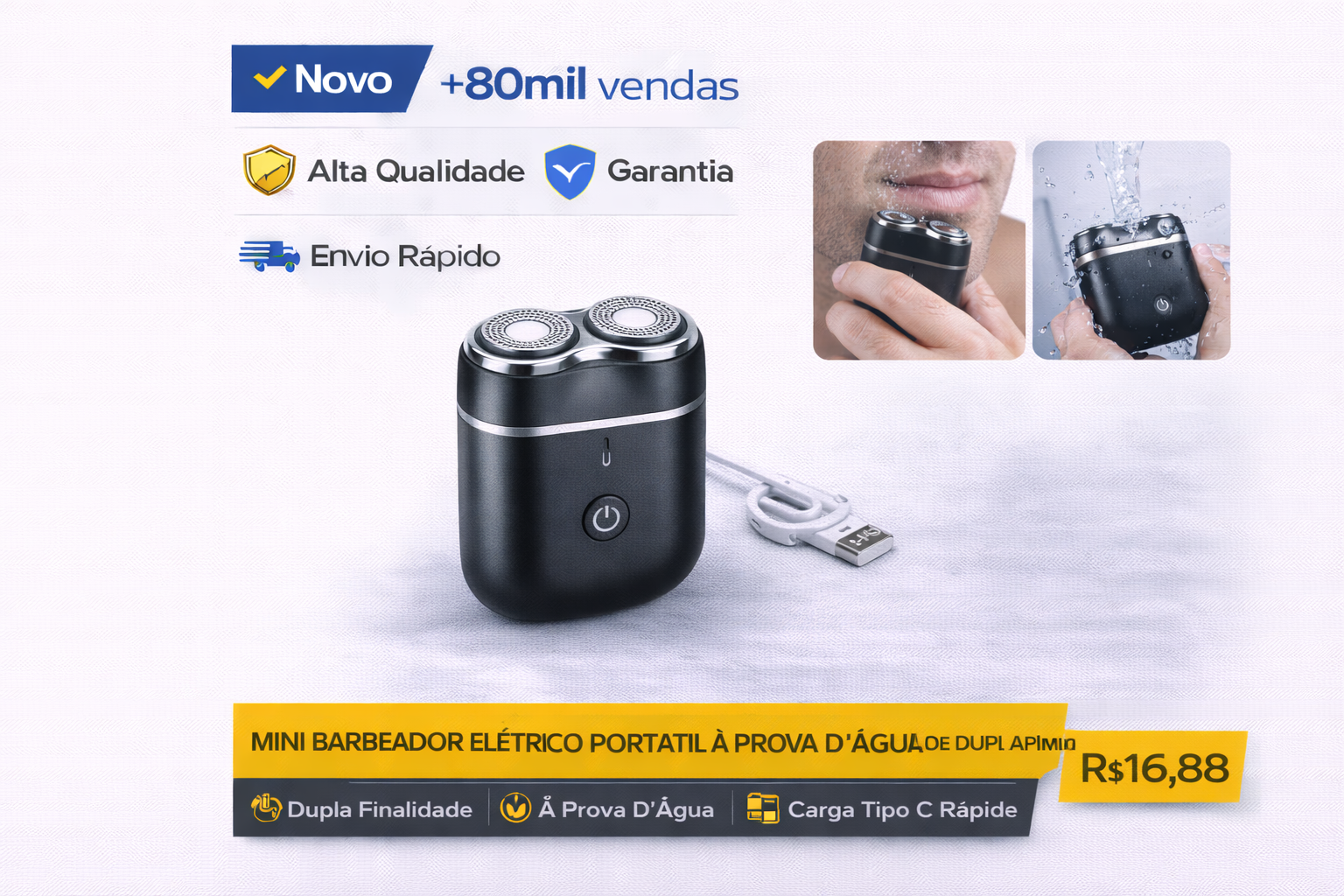 mini barbeador ela c trico porta til a prova d a gua wIkTgm6zeBhGh05r