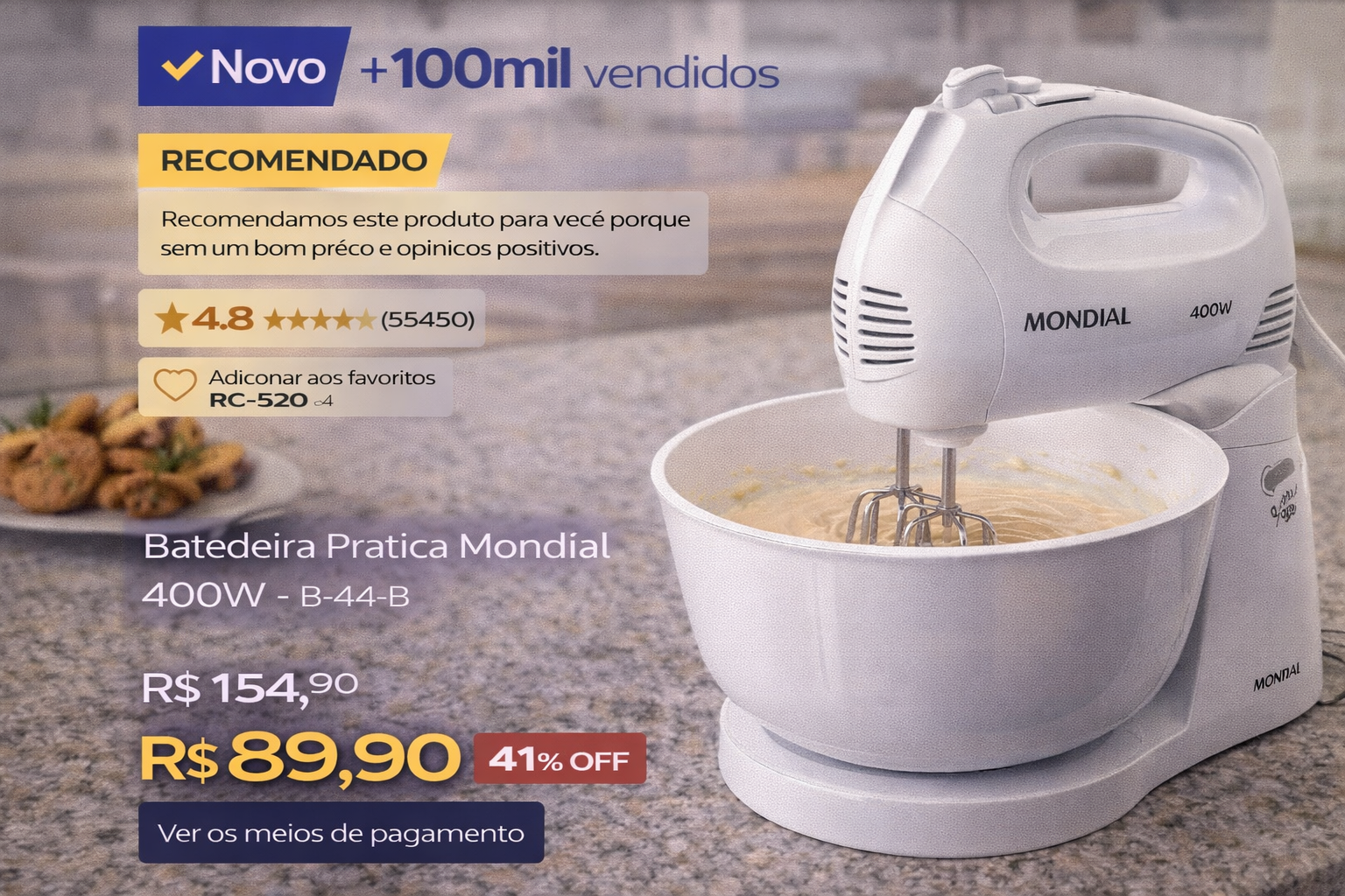mixador mondial b 44 b com desconto